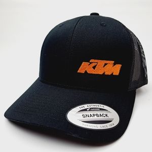 KTM Racing Embroidered Curved Bill Trucker Mesh Snapback Ca…